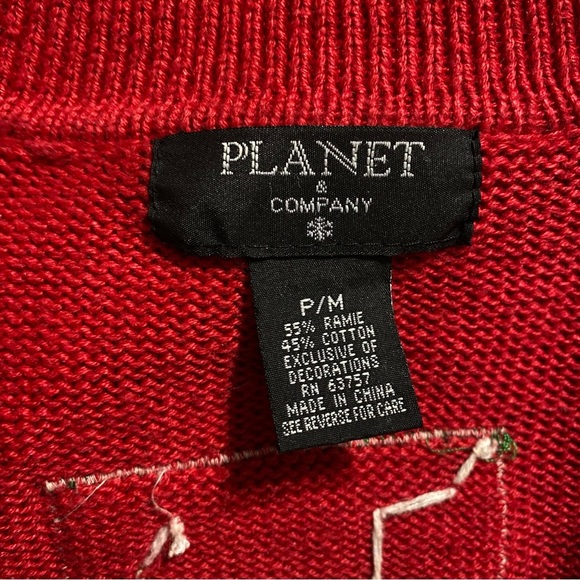 Planet & Company Red Snow Christmas Embroidered Cardigan - Picture 6 of 6